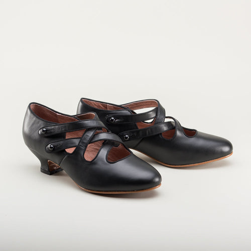 Astoria Edwardian Leather Shoes (Black)